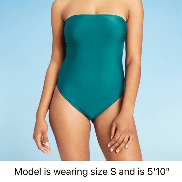 NWT  Women’s Bandeau Tie Back One Piece Swimsuit - Picture 3 of 5